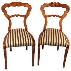 Antique Pair of Biedermeier Chairs, 1820, Danhauser Style