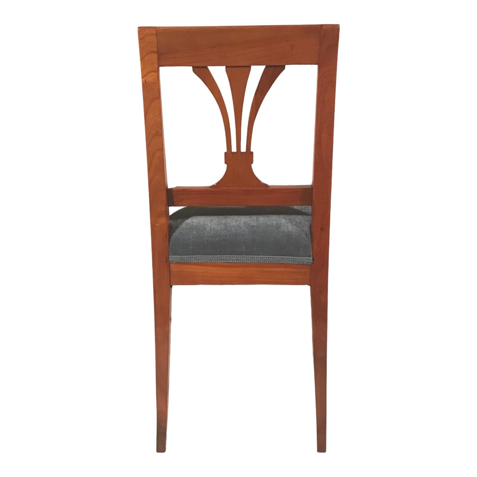 Veneer Pair of Biedermeier Chairs, 1820 For Sale