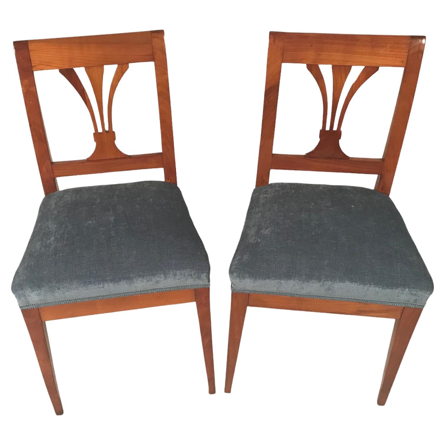 Pair of Biedermeier Chairs, 1820 For Sale