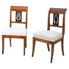 Pair of Biedermeier Chairs in Cherrywood, Early 19th Century