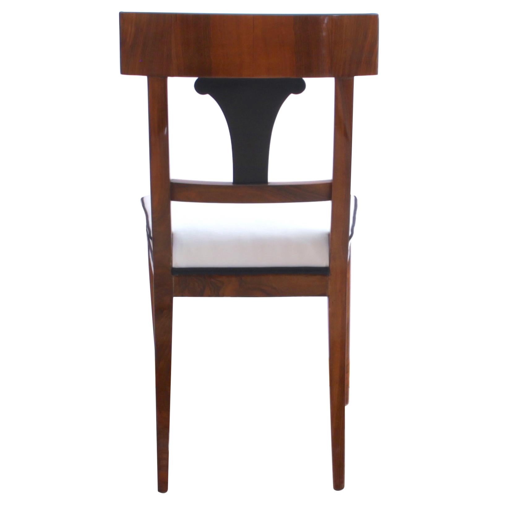 Ebonized Biedermeier Chair, Walnut Veneer, South Germany, circa 1820