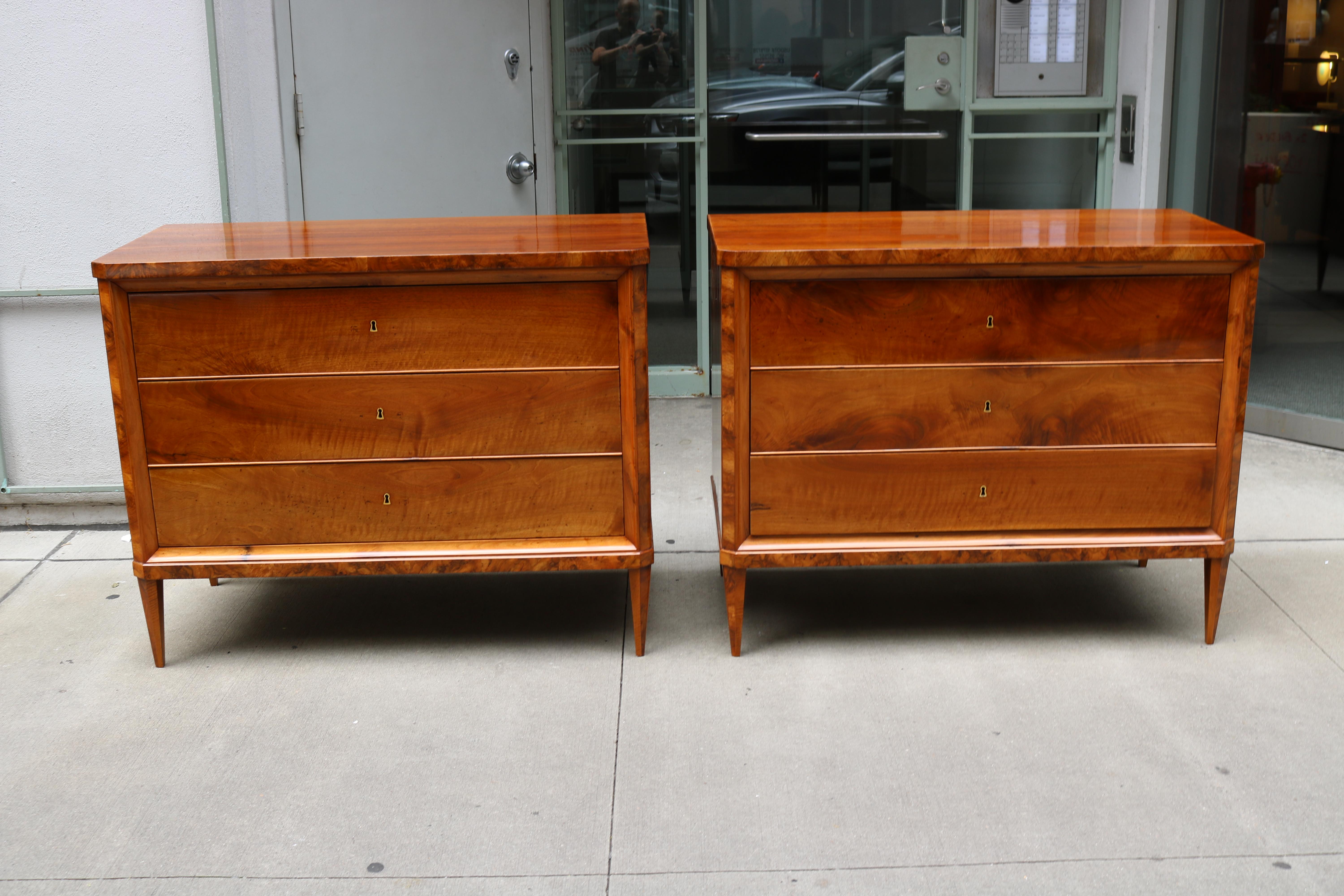 Pair of Biedermeier Chests 19th Century For Sale 4