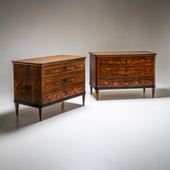 Pair of Biedermeier Chests of Drawers, Italy, 19th Century