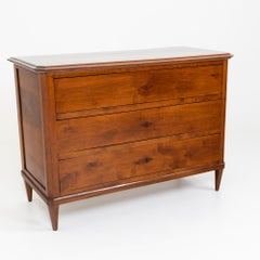 Pair of Biedermeier Chests of Drawers, Walnut, Italy circa 1820