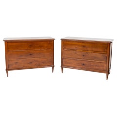 Pair of Biedermeier Chests of Drawers, Walnut, Italy circa 1820