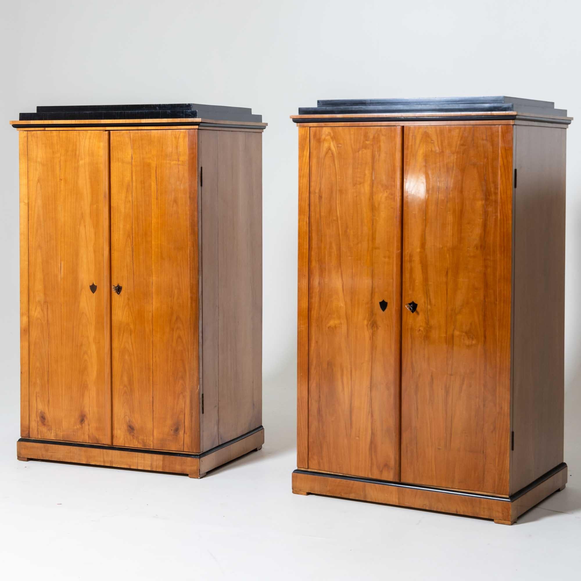 Early 19th Century Pair of Biedermeier Collection Cabinets, Germany, probably Munich, c. 1820