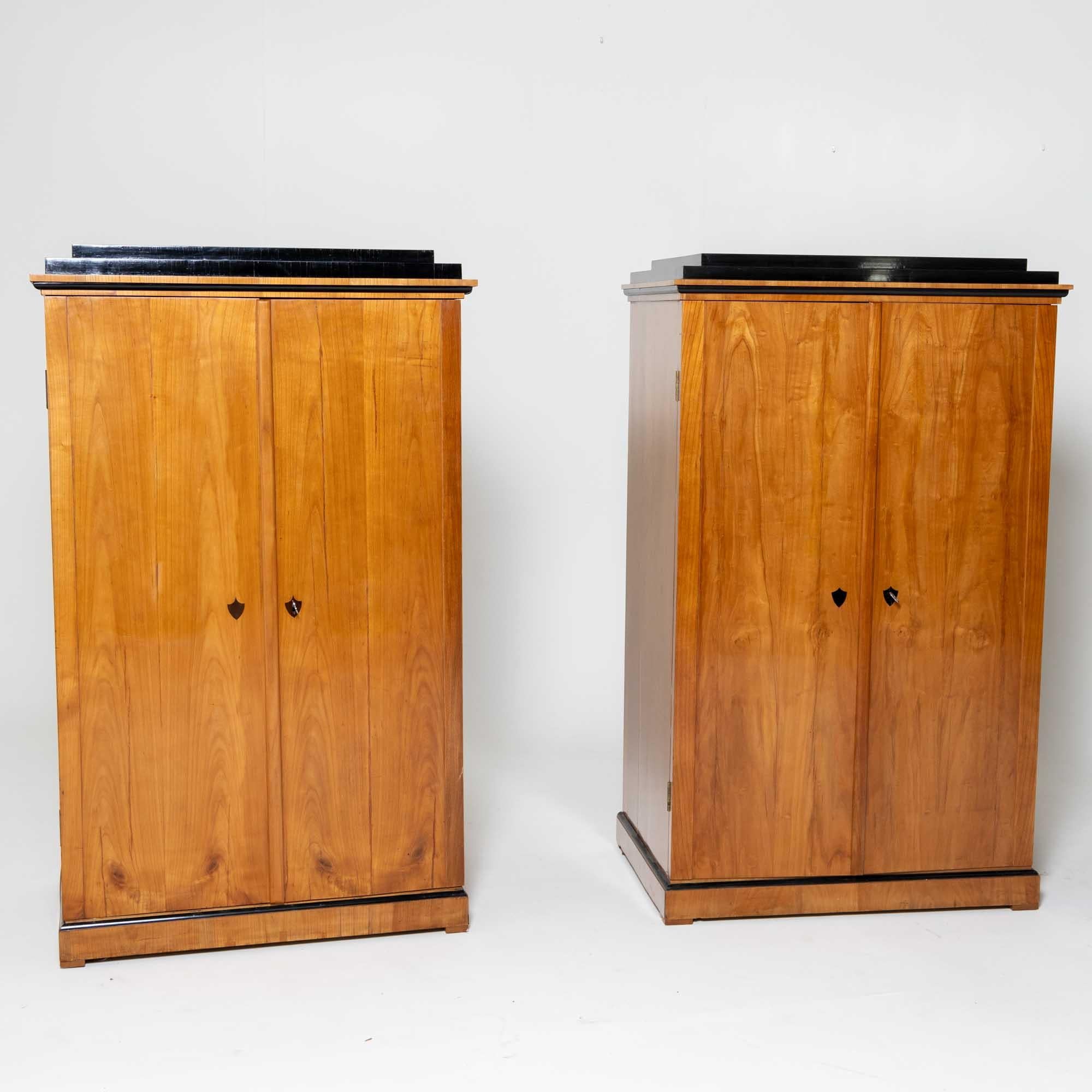 Cherry Pair of Biedermeier Collection Cabinets, Germany, probably Munich, c. 1820