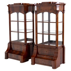 Pair of Biedermeier Display Cabinets, Mahogany, North Germany, circa 1820/30