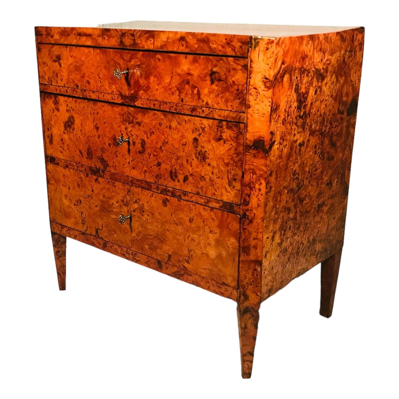 Original 1820s Biedermeier Pair of Dressers or Chest of Drawers

Discover the timeless elegance of this original 1820s Biedermeier pair of dressers or chest of drawers. These stunning pieces embody the sleek and refined design characteristic of the