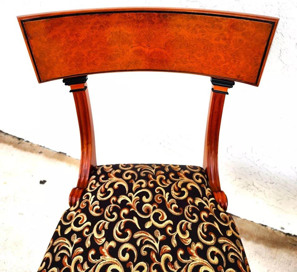 Paire de chaises Empire Biedermeier en broussin en vente 5