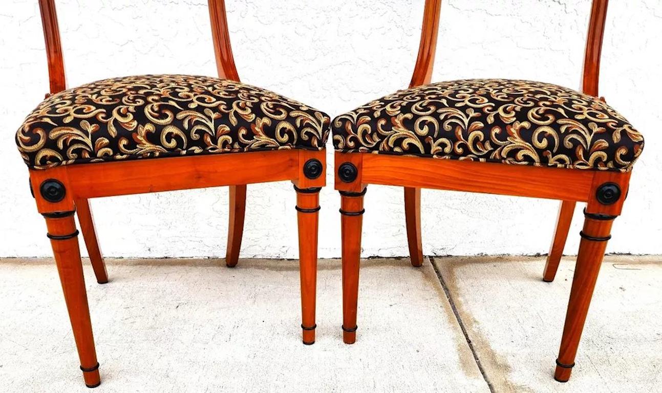 Paire de chaises Empire Biedermeier en broussin en vente 6