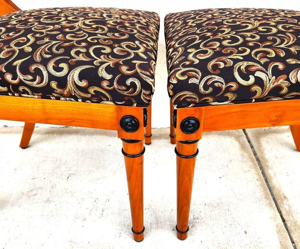 Paire de chaises Empire Biedermeier en broussin en vente 7