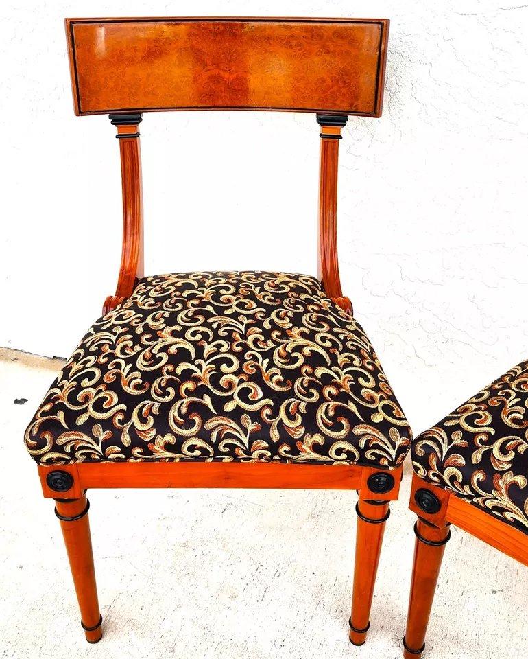 Paire de chaises Empire Biedermeier en broussin en vente 1