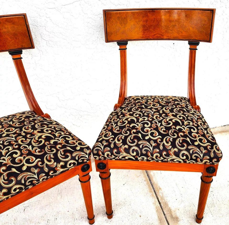 Paire de chaises Empire Biedermeier en broussin en vente 3