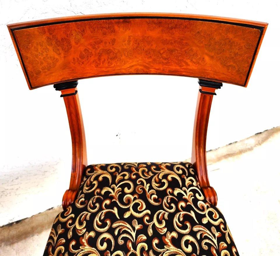 Paire de chaises Empire Biedermeier en broussin en vente 4