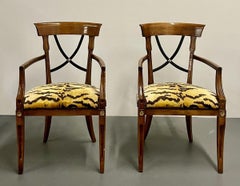 Paire de Fauteuils Biedermeier, Fauteuils, Tissu léopard, Hollywood Regency