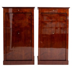 Pair of Biedermeier Mahogany Veneered Cabinets, Vienna, circa 1820