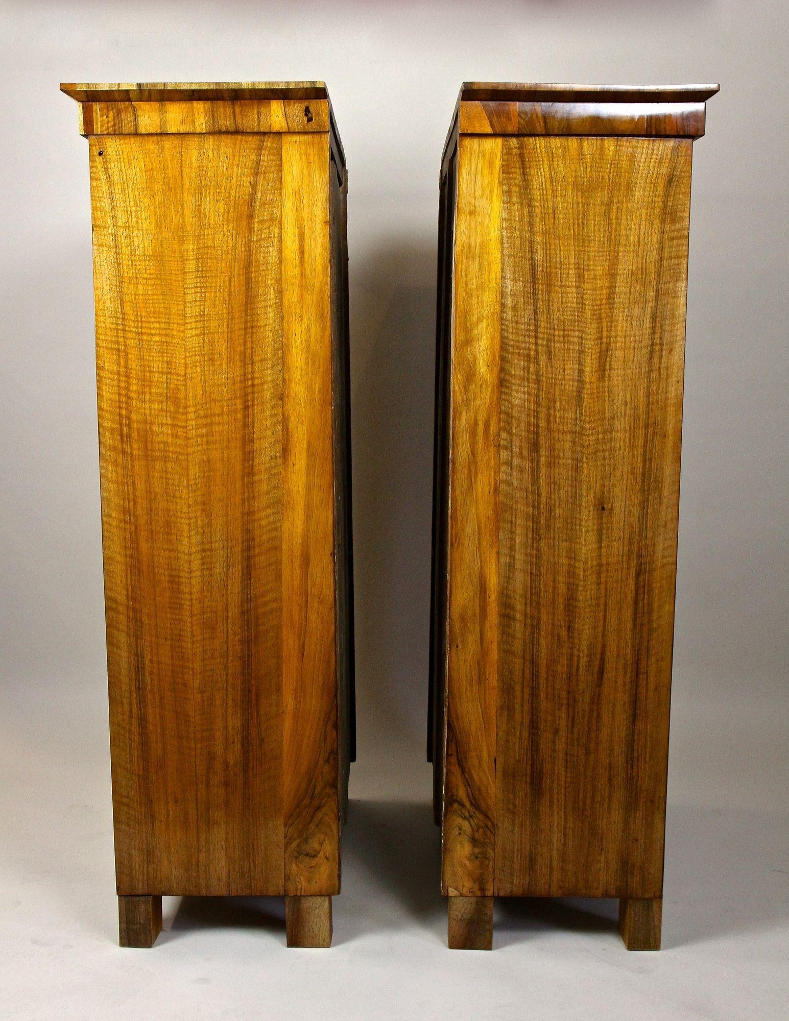 Pair Of Biedermeier Nutwood Cabinets - 19th Century, Austria circa 1830 For Sale 10