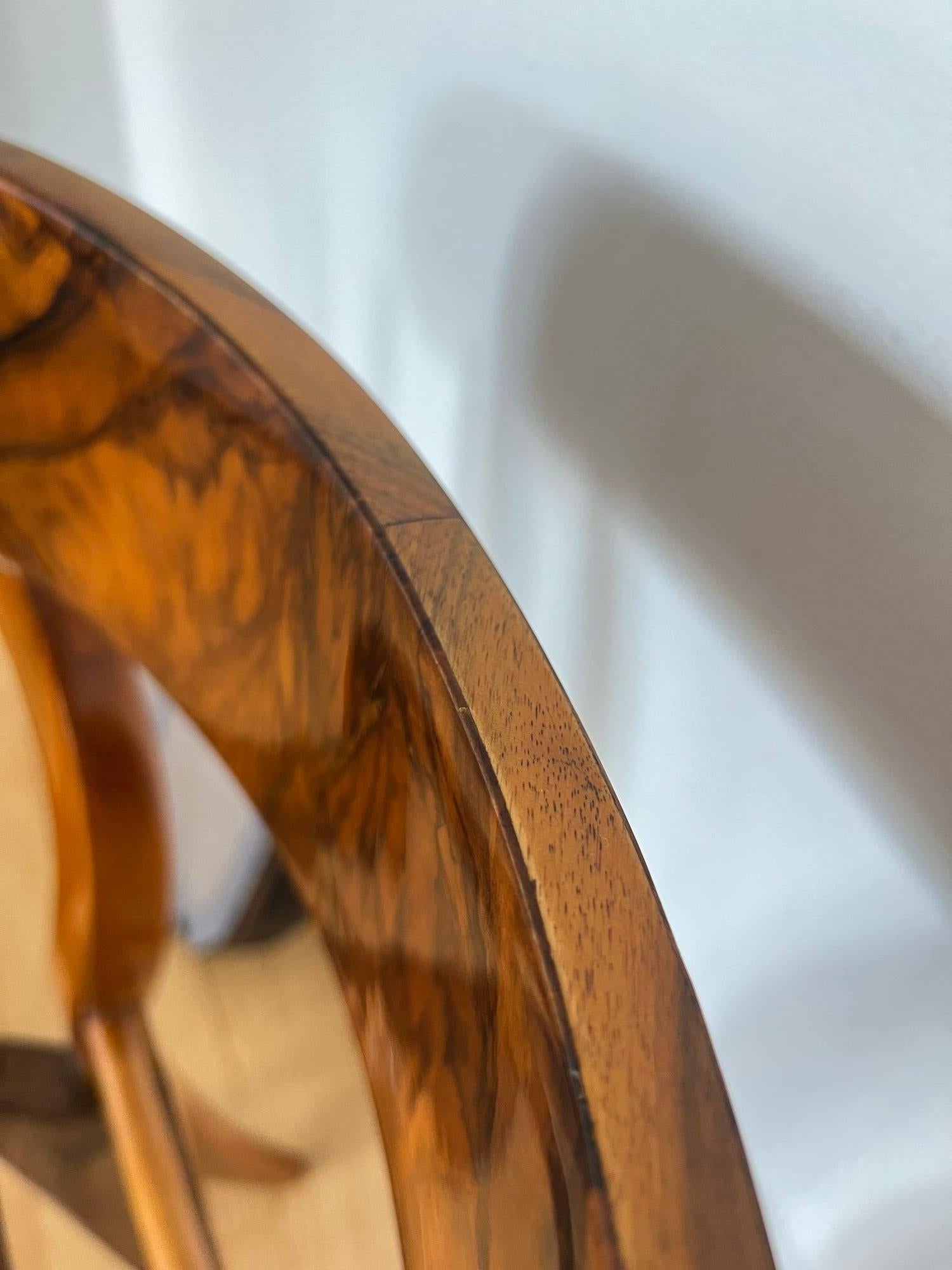 Paire de chaises pelle Biedermeier, noyer, cuir noir, Autriche vers 1820 en vente 11