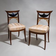 Par de sillas auxiliares de estilo Biedermeier, Alemania central, hacia 1835-1840