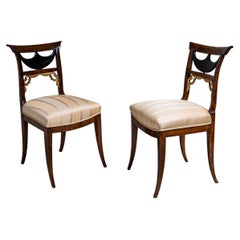 Par de sillas auxiliares de estilo Biedermeier, Alemania central, hacia 1835-1840