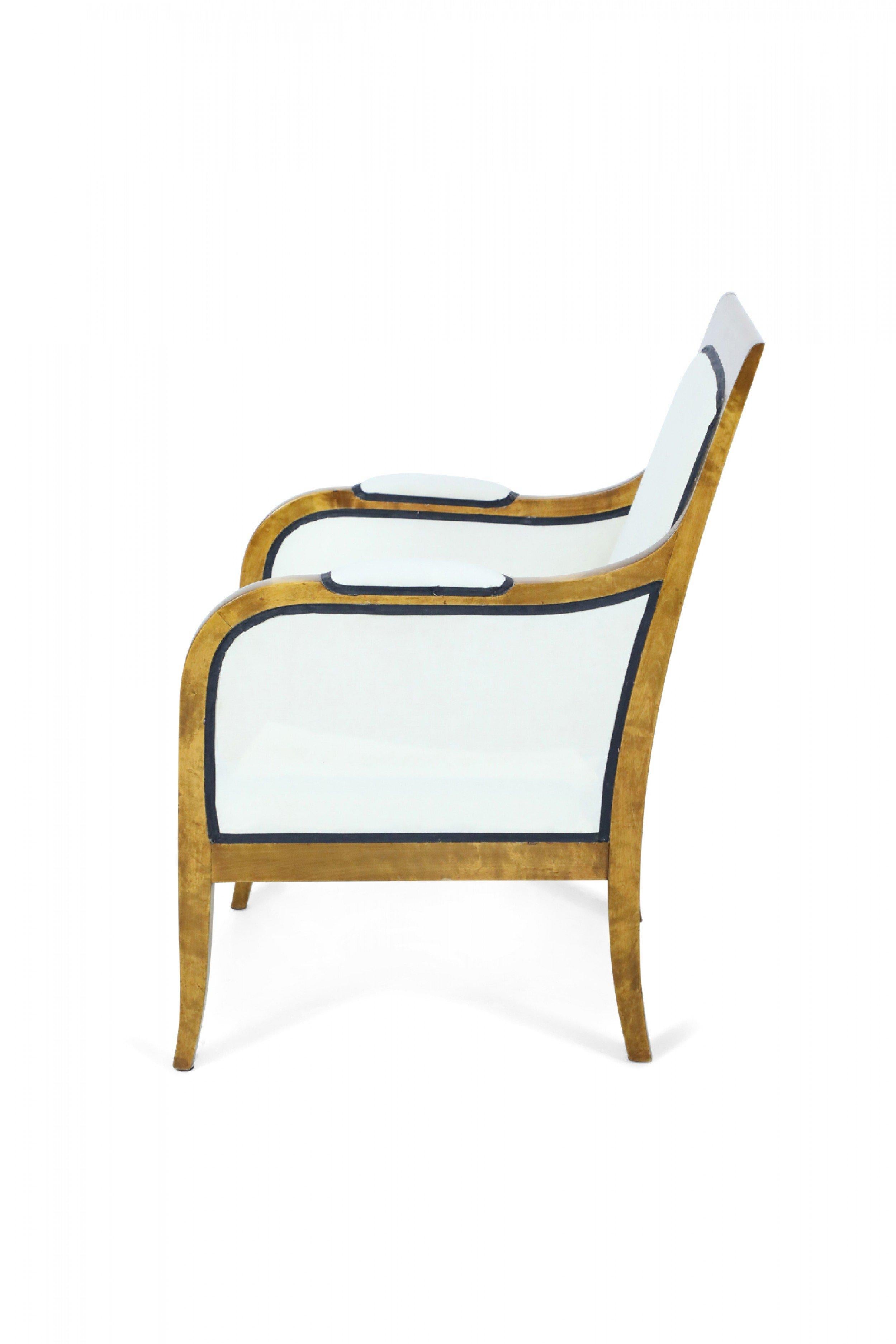 Biedermeier-Sessel mit quadratischer Rückenlehne aus Birke, Paar im Angebot 4
