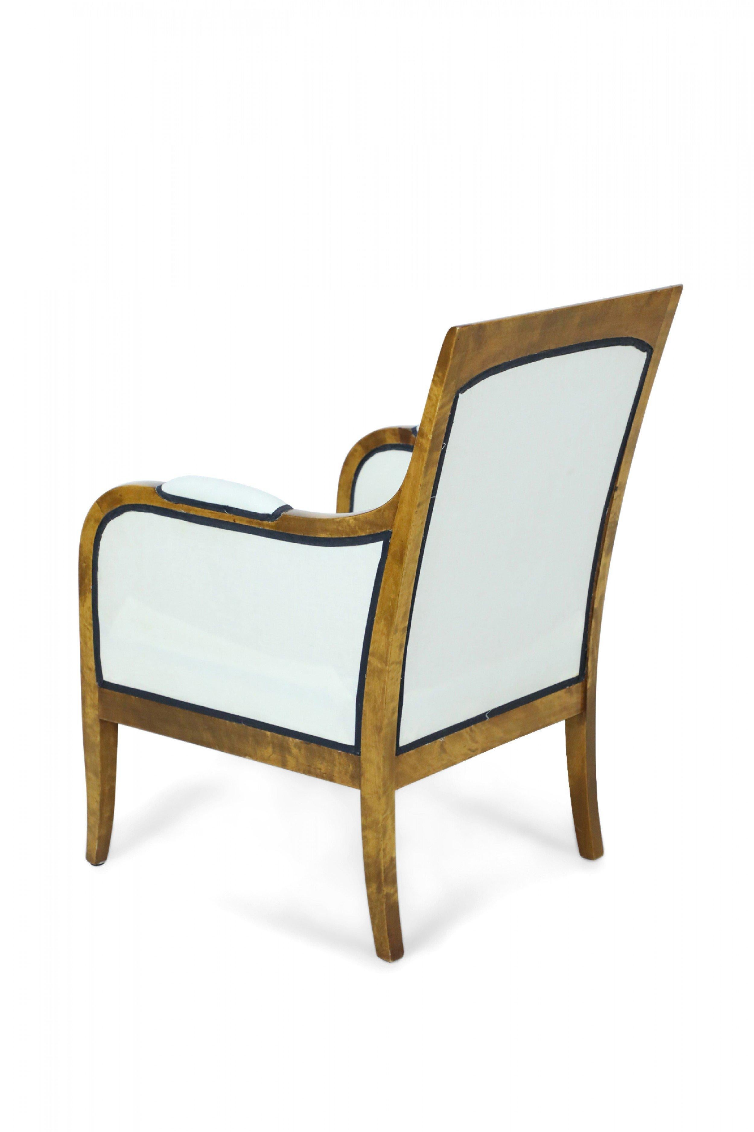 Pair of Biedermeier Square Back Birch Armchairs In Good Condition For Sale In New York, NY