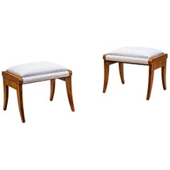 Pair of Biedermeier Stools in Ash, 19th Century