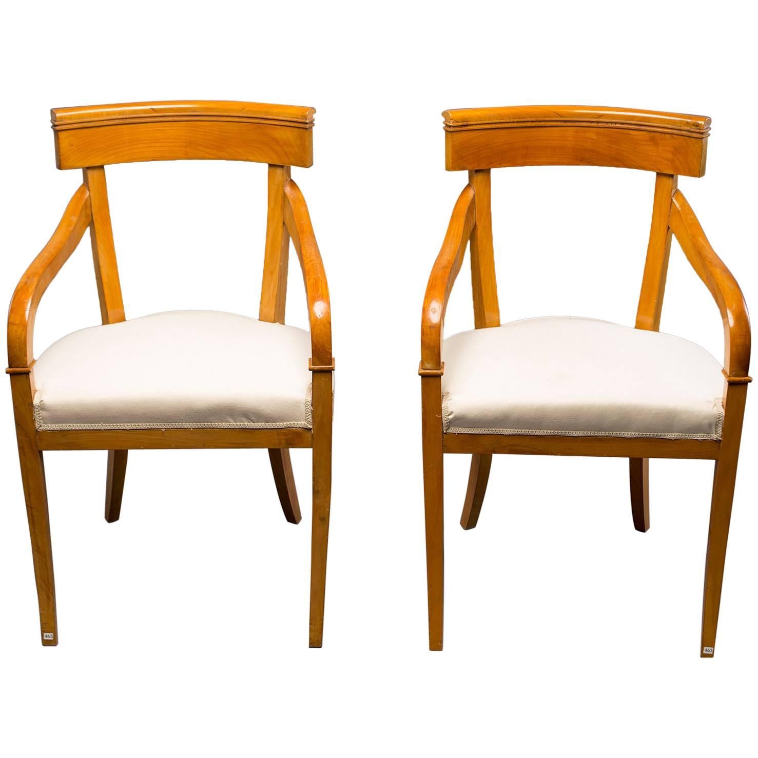 Pair of Biedermeier Style Armchairs