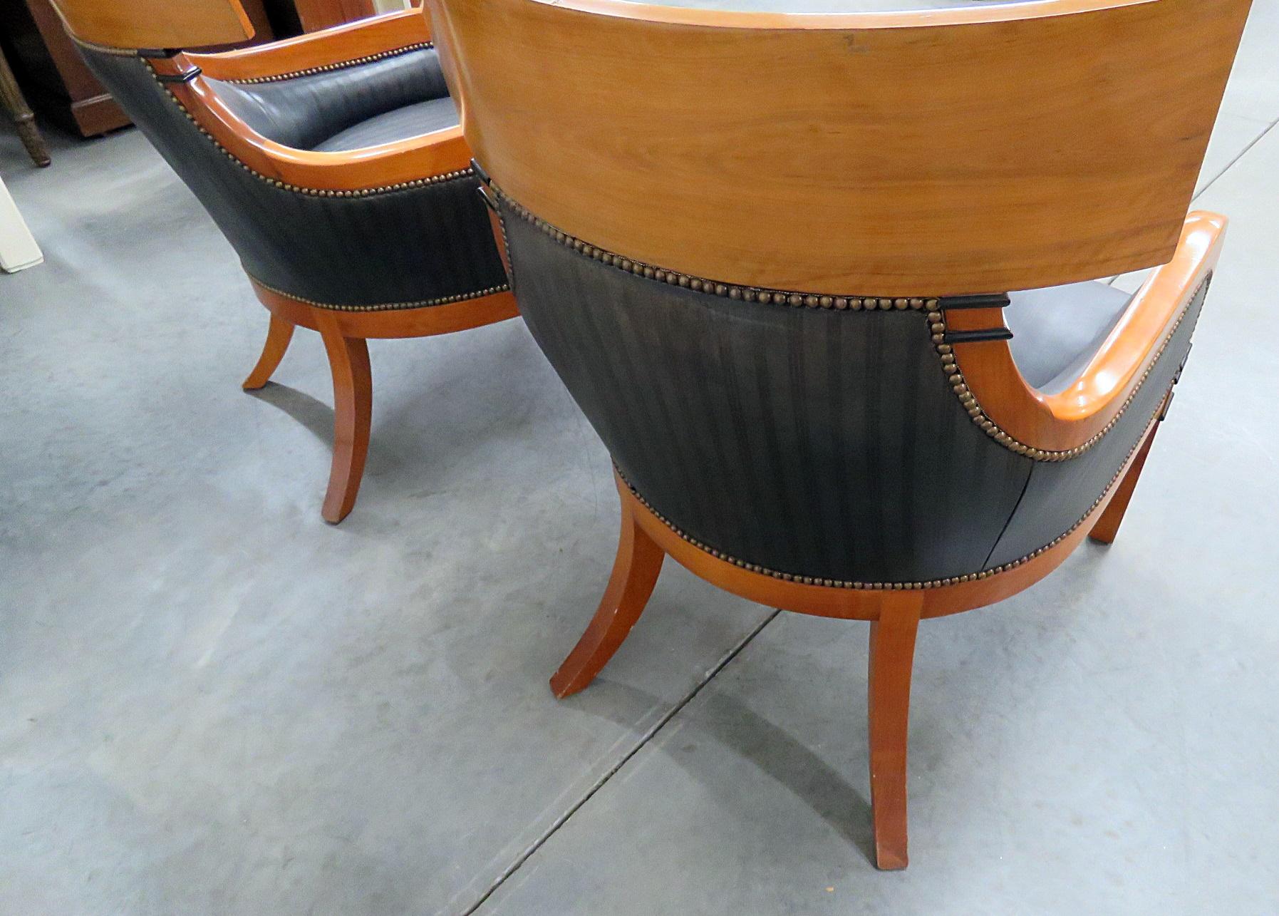 Pair of Biedermeier Style Club Chairs 2