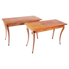 Vintage Pair of Biedermeier-Style Console Tables