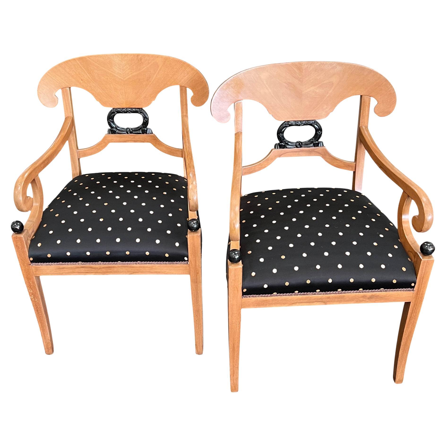 Paire de fauteuils Empire de style Biedermeier en vente