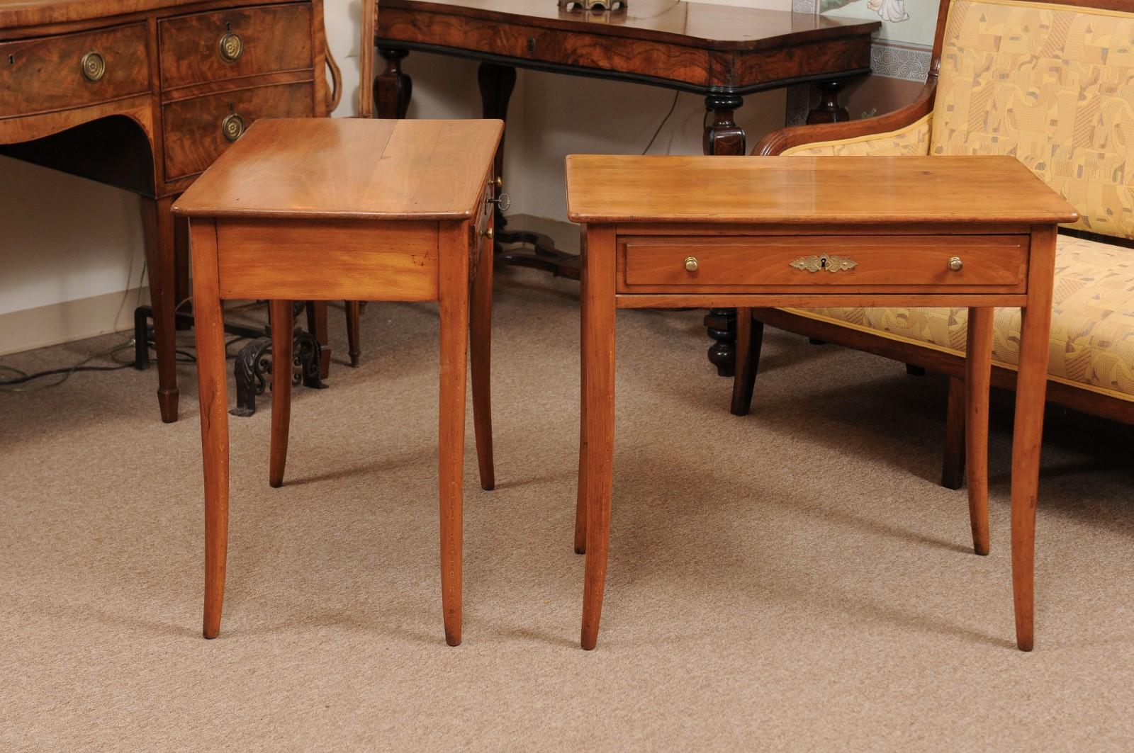 Pair of Biedermeier Style Fruitwood Side Tables, circa 1880 2