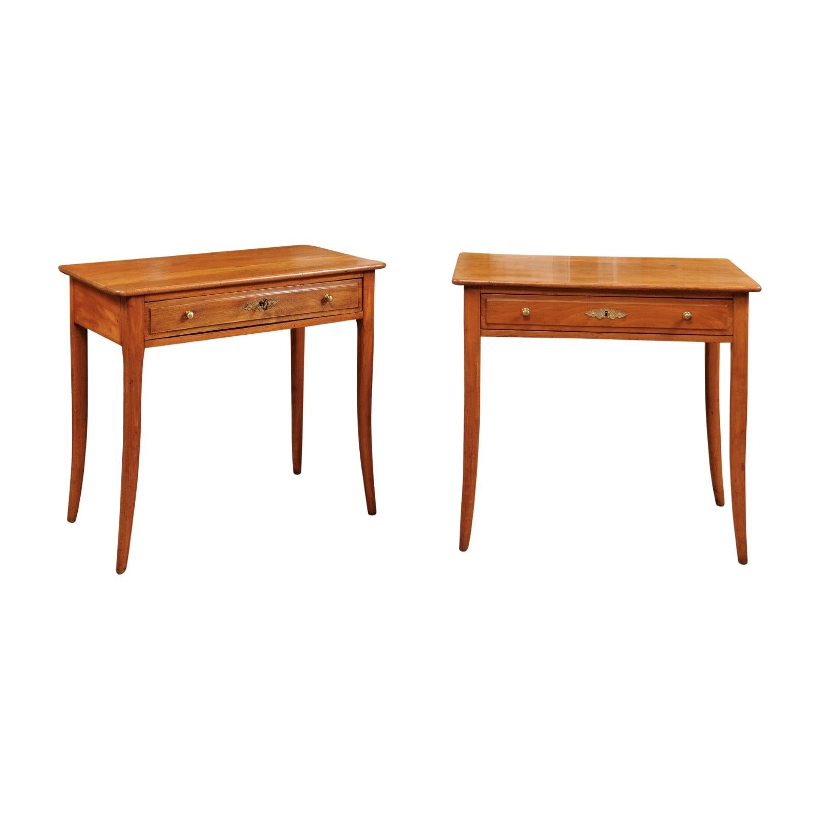 Pair of Biedermeier Style Fruitwood Side Tables, circa 1880