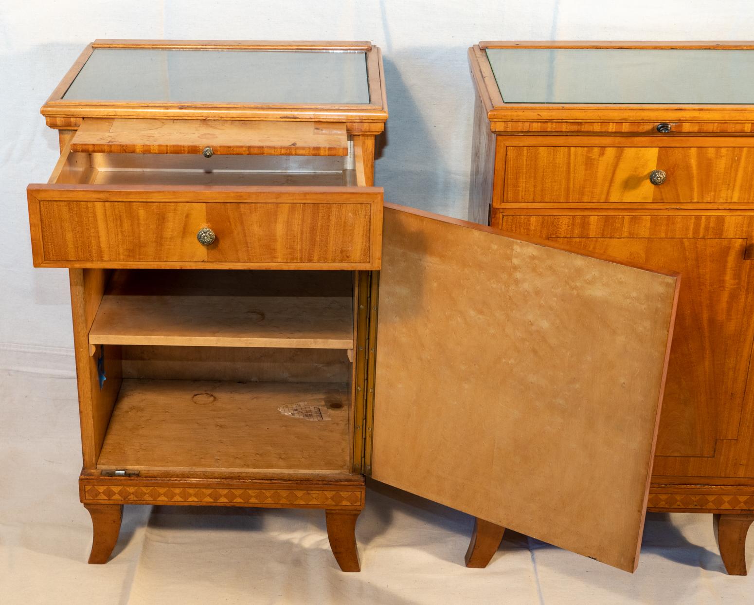 German Pair of Biedermeier Style Nightstands, circa 1920