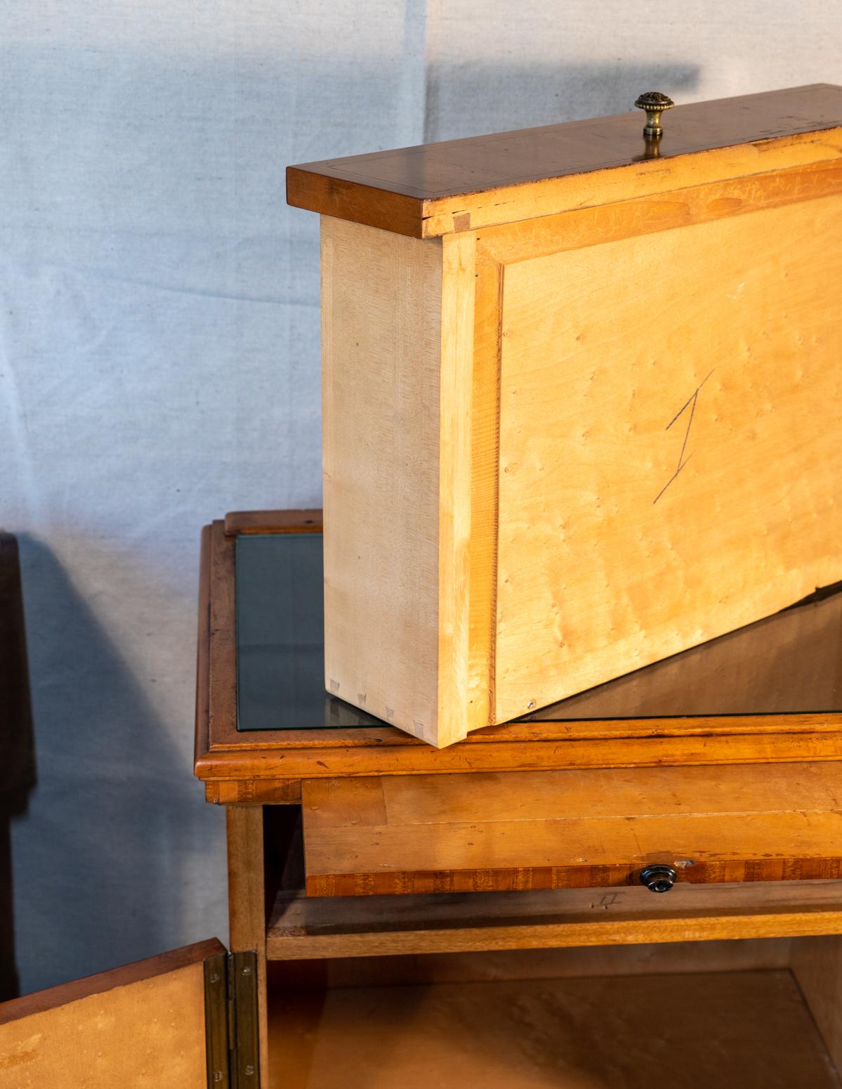 Pair of Biedermeier Style Nightstands, circa 1920 In Fair Condition In San Francisco, CA