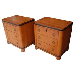 Vintage Pair of Biedermeier Style Nightstands by National Mt. Airy