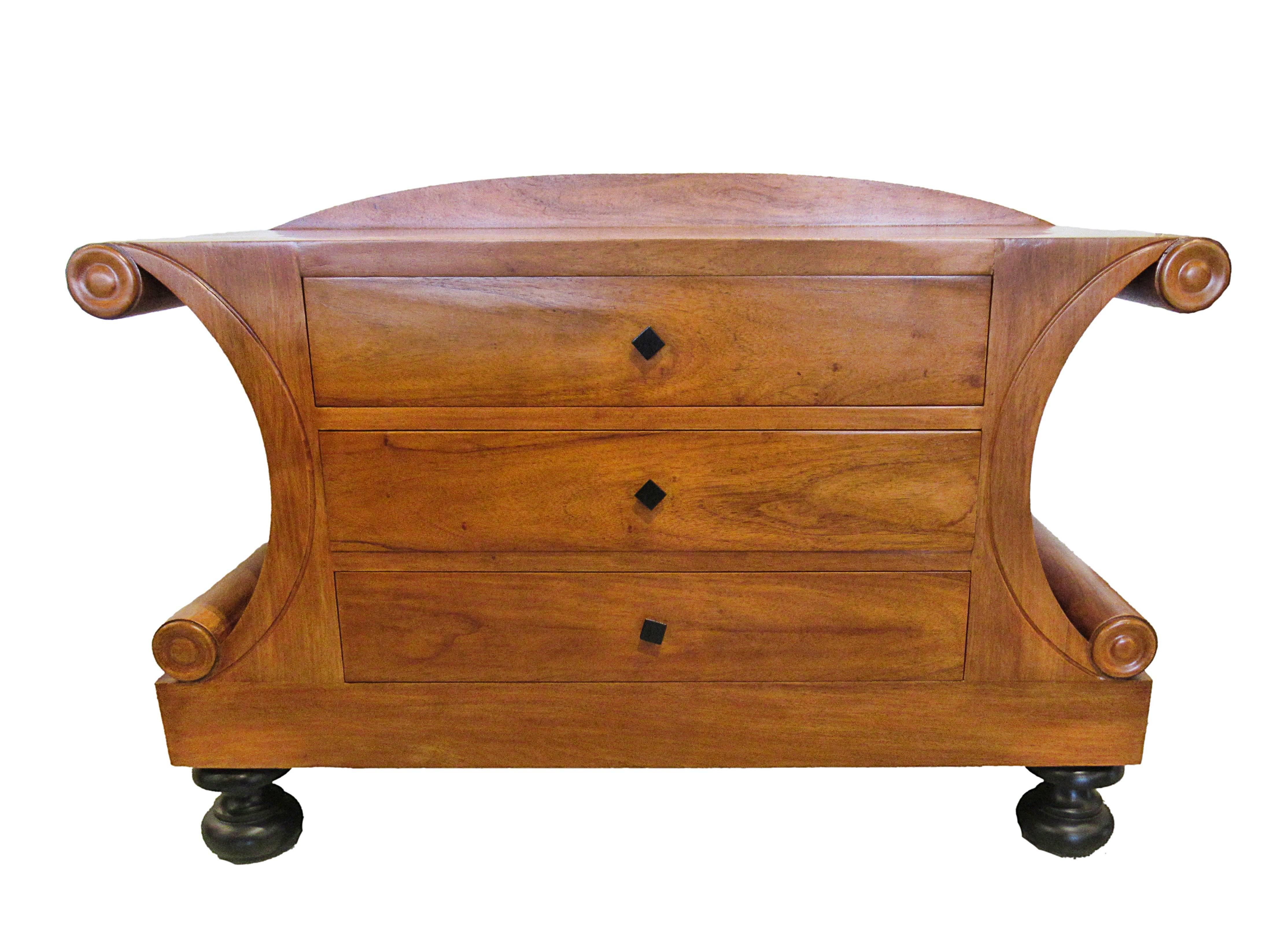 Austrian Pair of Biedermeier Style or Art Deco Fruitwood Chests, Style of Josef Danhauser For Sale