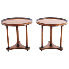 Pair of Biedermeier Style Round Centre Tables