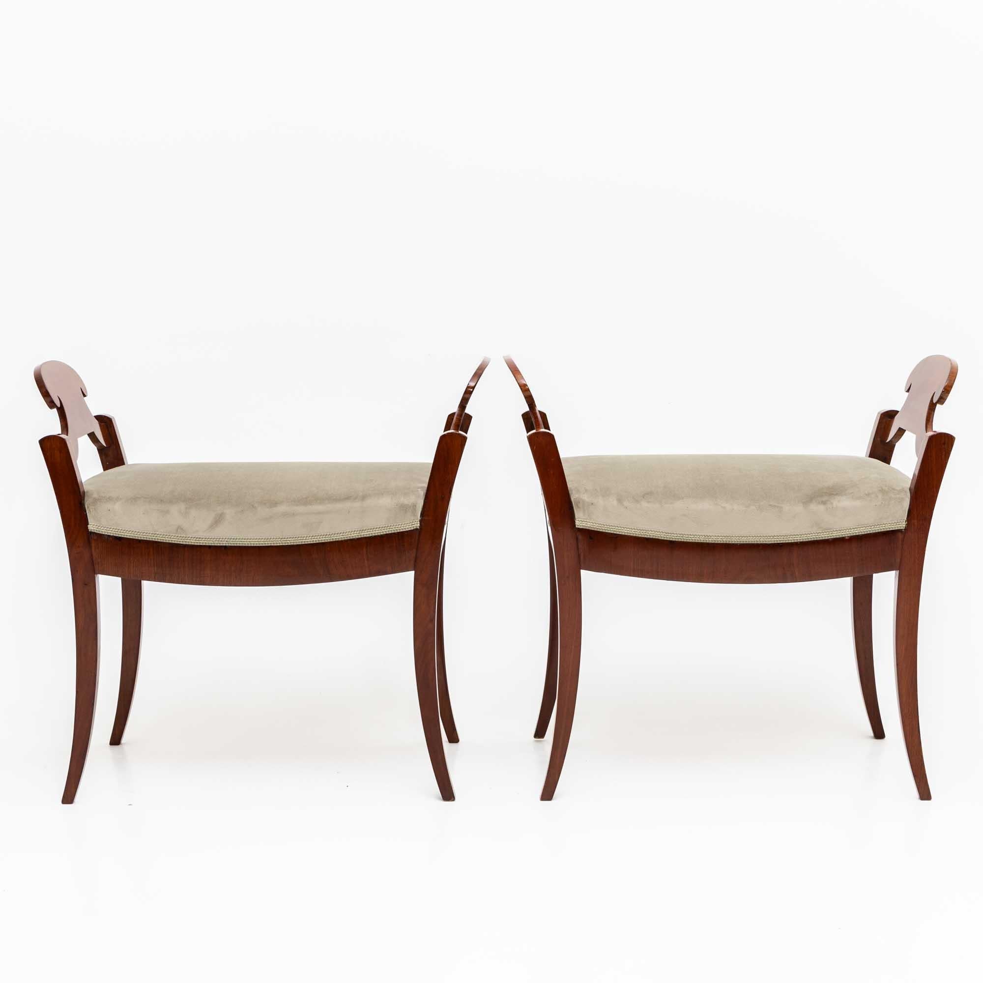 Tessuto Coppia di tabourets Biedermeier, Scandinavia, prima metà del XIX secolo in vendita