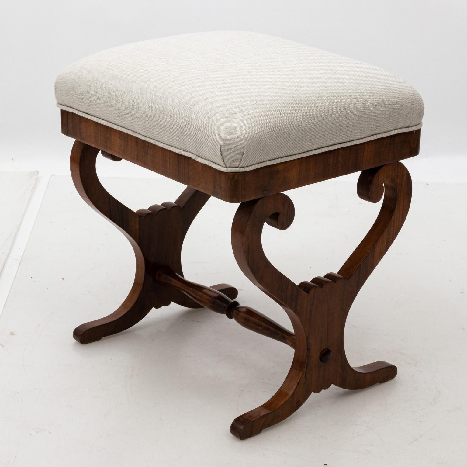 Italian Pair of Biedermeier Upholstered Benches 