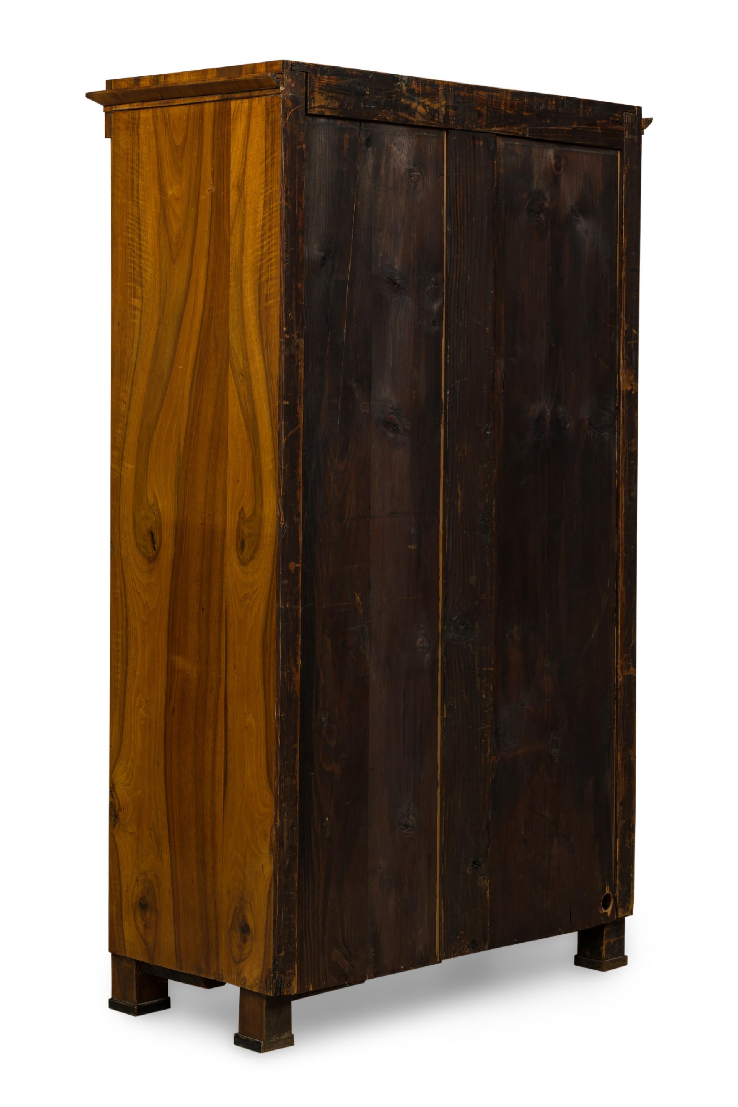 19th Century Pair of Biedermeier walnut and Ebonized Wood Glass Door Book Cabinets For Sale