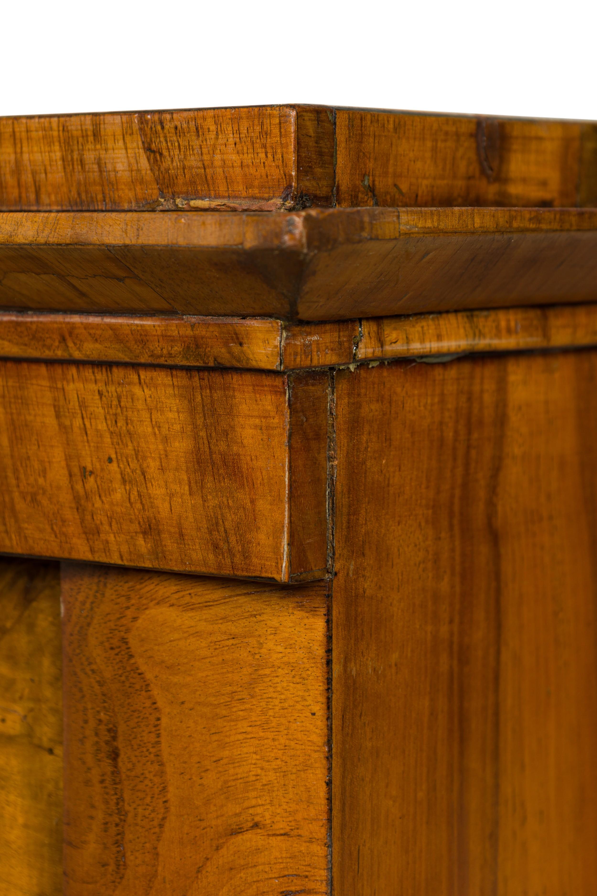 Pair of Biedermeier walnut and Ebonized Wood Glass Door Book Cabinets For Sale 4