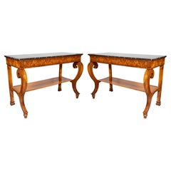 Pair Of Biedermeier Walnut Console Tables