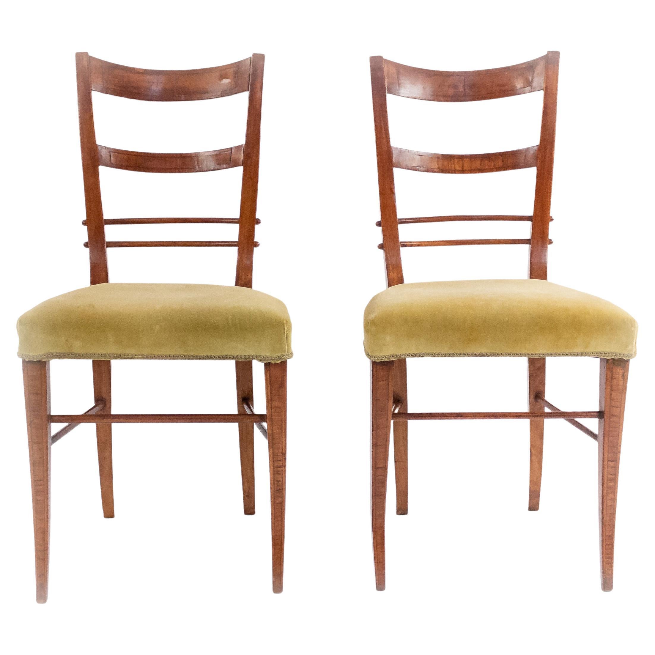Pair of Biedermier Ladder Back Side Chairs