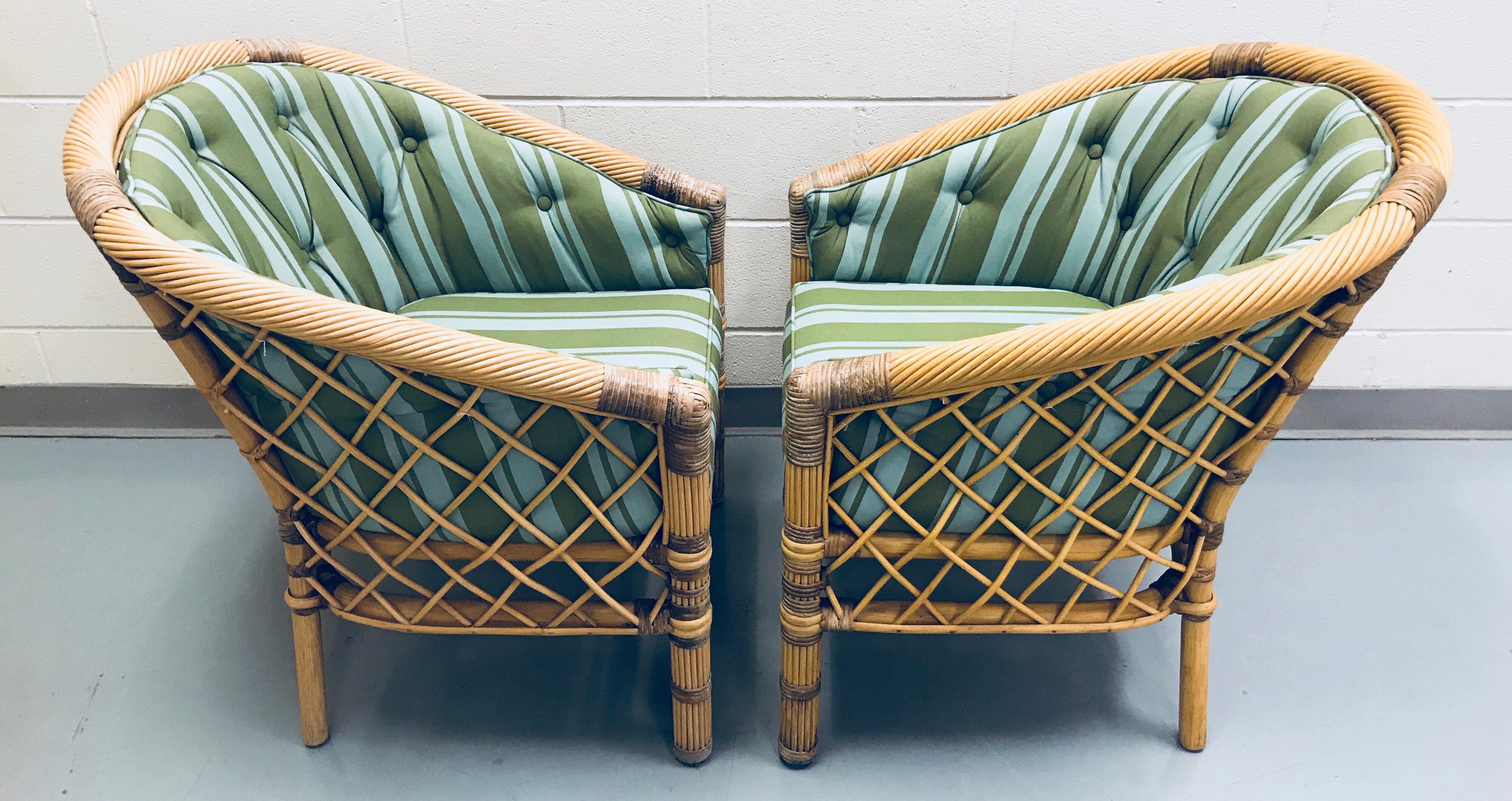 Pair of Bielecky Brothers Rattan Wicker Armchairs 6