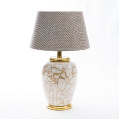 Pair of Big Ceramic Mid-Century Modern Table Lamps with Marbling, the 1970s