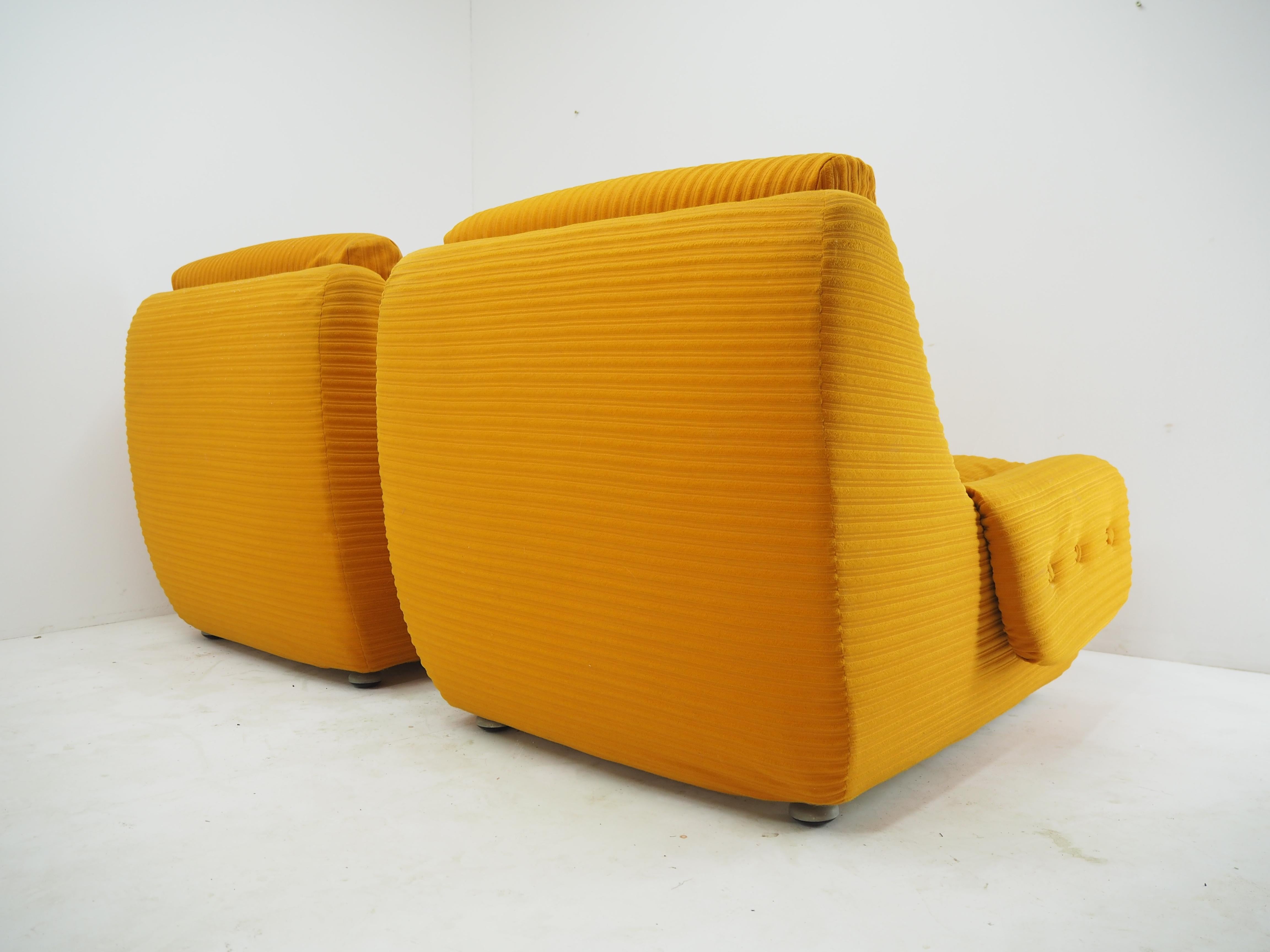 Fabric Pair of Big Design Armchair Atlantis, 1970s, Europe