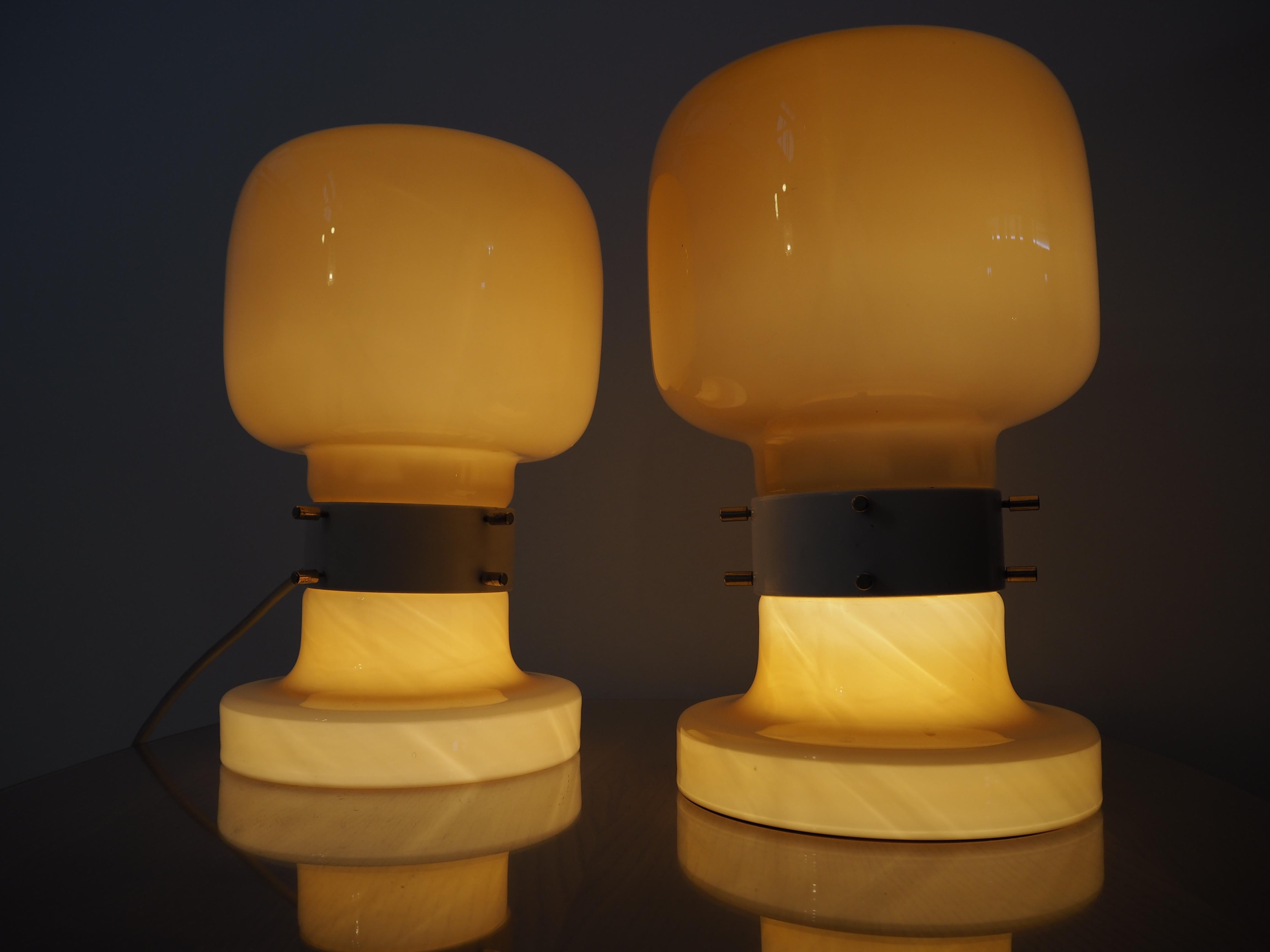 Pair of Midcentury Table Lamps by Zbyněk Hřivnáč, Equipment Hotel Praha 1960s 8