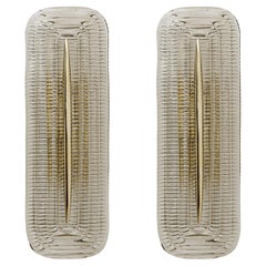 Pair of Big Large Modern Italian Murano Glass and Brass Sconces